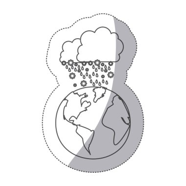 etiket siluet dünya dünya cloud kümülüs bulutları kar yağmur ile