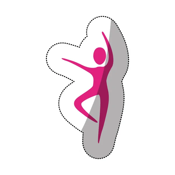 Fuchsia Personensymbol tanzen — Stockvektor