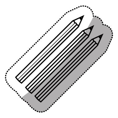 tek renkli etiket siluet kalem seti ile