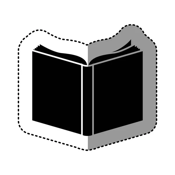 Kitap ile siyah siluet etiket — Stok Vektör