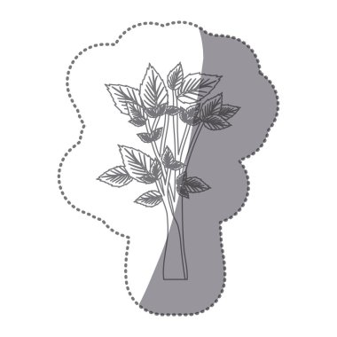 etiket gri renk Yapraklı ağaç orman simgesi