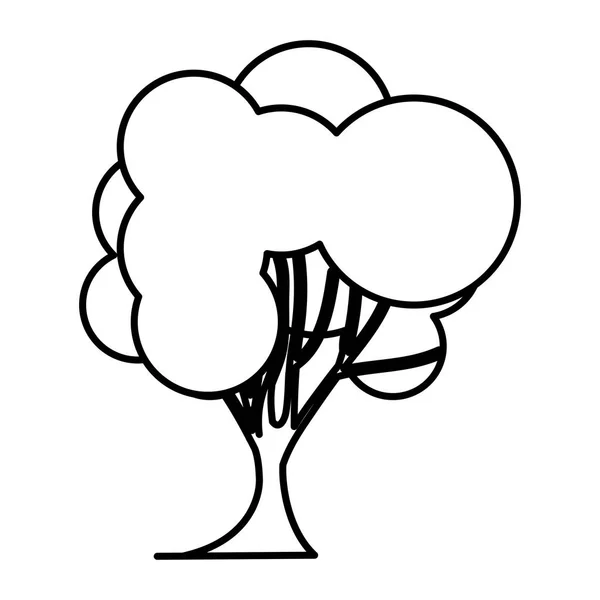 Ikonę natury drzewa sylwetka szkic z pnia — Wektor stockowy