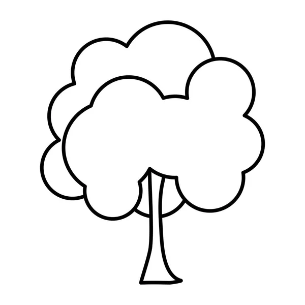 素描与树干剪影树自然图标 — 图库矢量图片