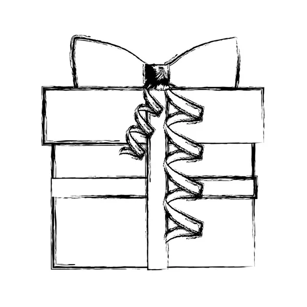 Силуэт размытый подарочная коробка с лентой — стоковый вектор