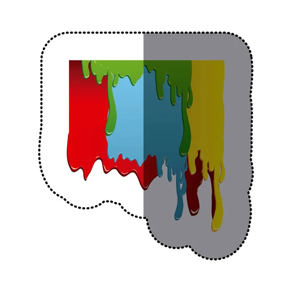 Etiqueta pintura artística colorido gotejamento design —  Vetores de Stock