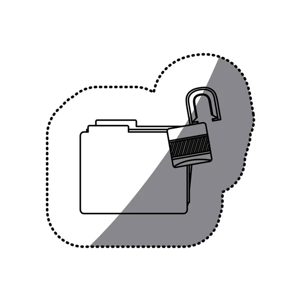 Autocollant dossier silhouette avec paclock ouvert — Image vectorielle