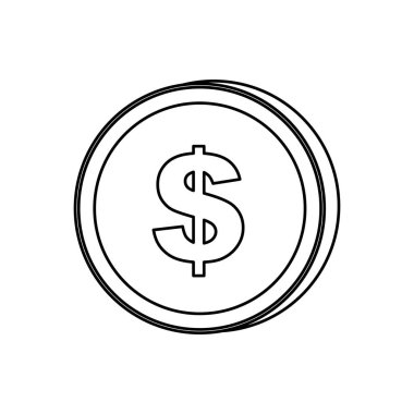 siluet madeni para Doları sembol simge ile