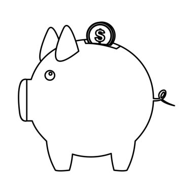 siluet kumbara Doları para simgesi olan