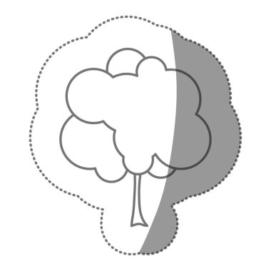 siluet damga güzel ağaç simgesiyle