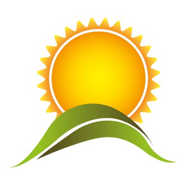 renk soyut güneş dağ simgesi