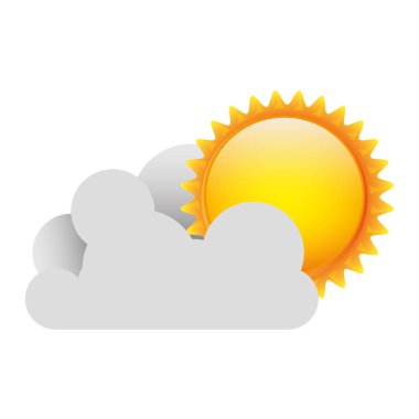 güneş simgesi olan beyaz bulut