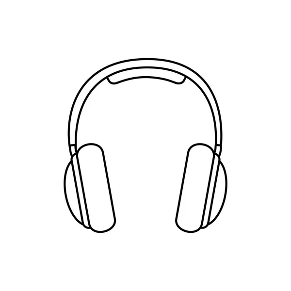 Silhouette musique casque icône plat — Image vectorielle