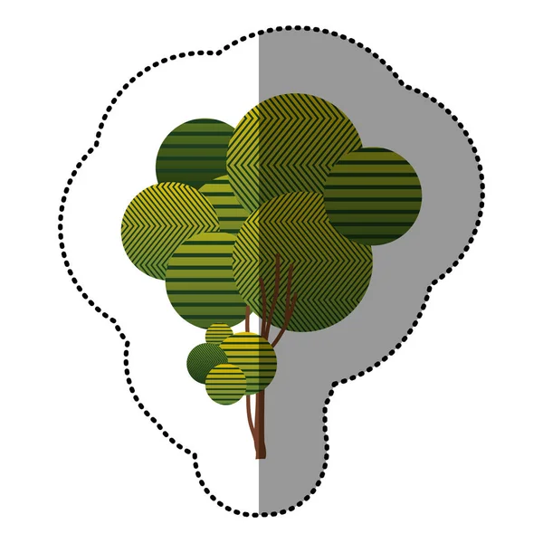 Autocollant ensemble d'icône d'arbre abstrait — Image vectorielle