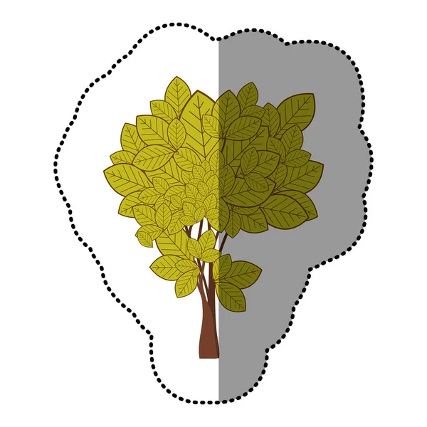 Vert lime ensemble de l'icône de l'arbre abstrait — Image vectorielle