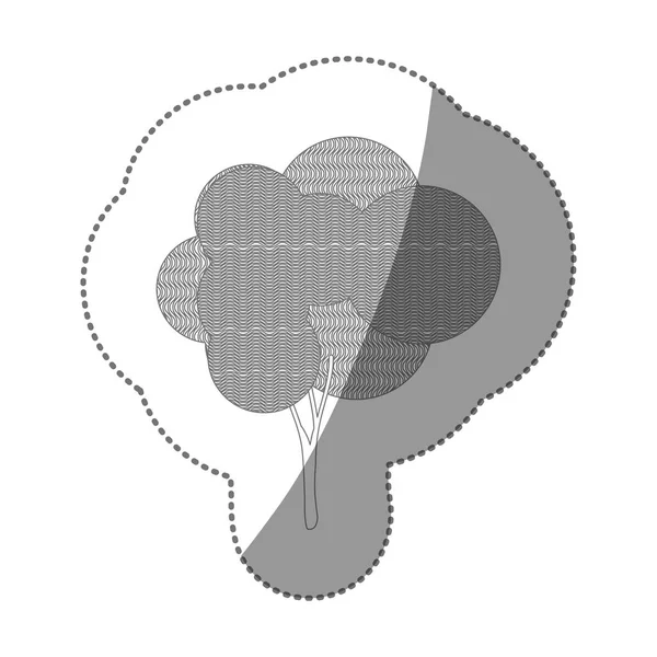 Set di adesivi contorno di astratto albero icona — Vettoriale Stock