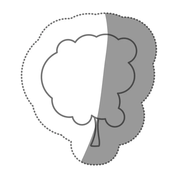 Contour mooie boom pictogram — Stockvector