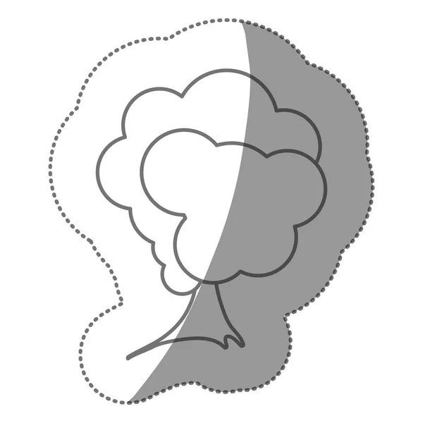 Silhouet stempel gestileerde boom pictogram — Stockvector