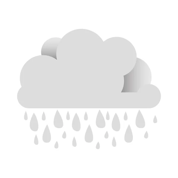 Fehér felhő eső ikonnal — Stock Vector