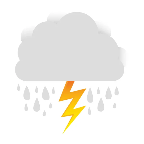 Nube blanca ranning con icono de rayo — Vector de stock