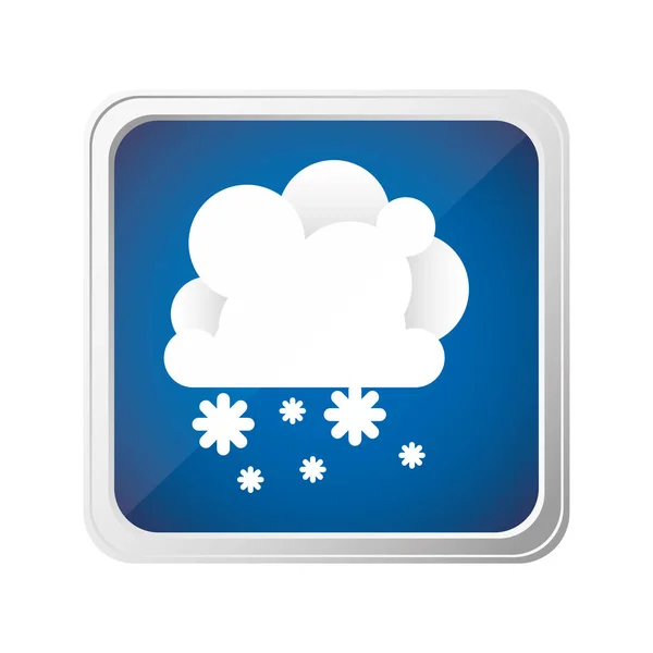 Emblem cloud with snow icon — Stock Vector