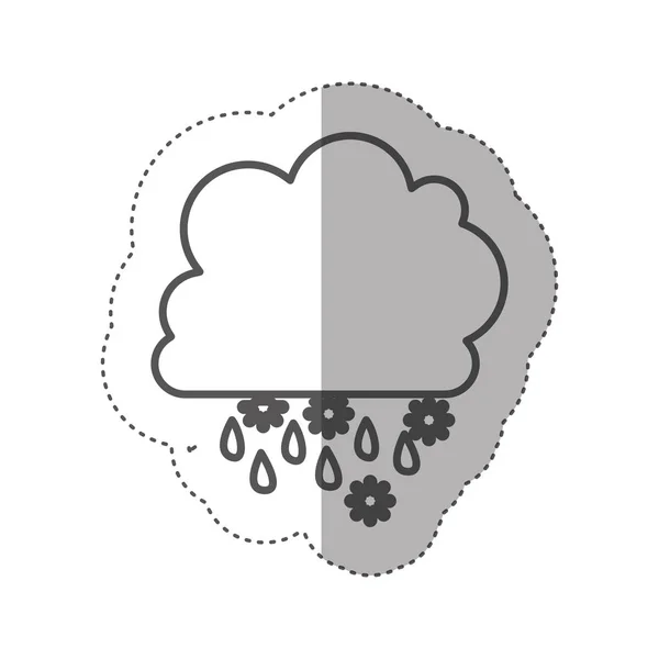 Figure cloud rainning and snowing icon — Stock Vector
