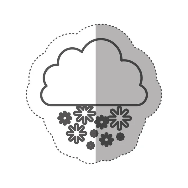 Figura ícone nevando nuvem —  Vetores de Stock