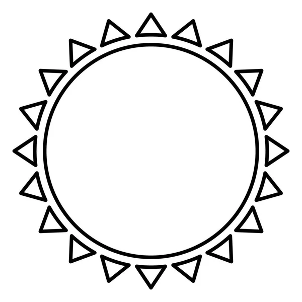 Kontur schöne Sonne abstraktes Symbol — Stockvektor