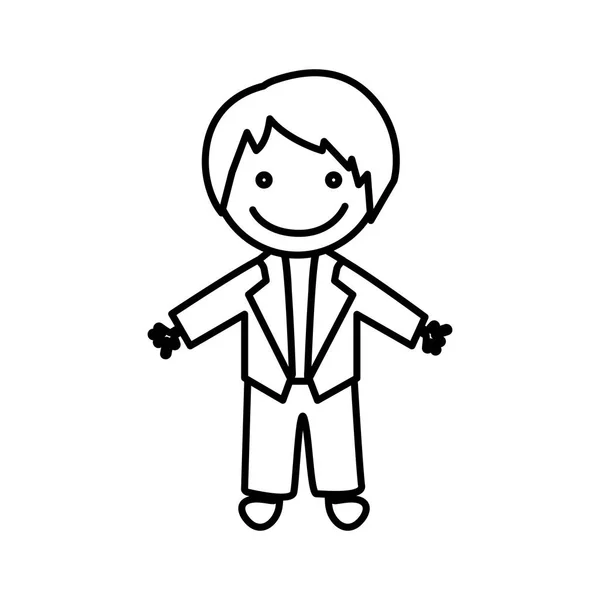 Figura novio con su traje icono — Vector de stock