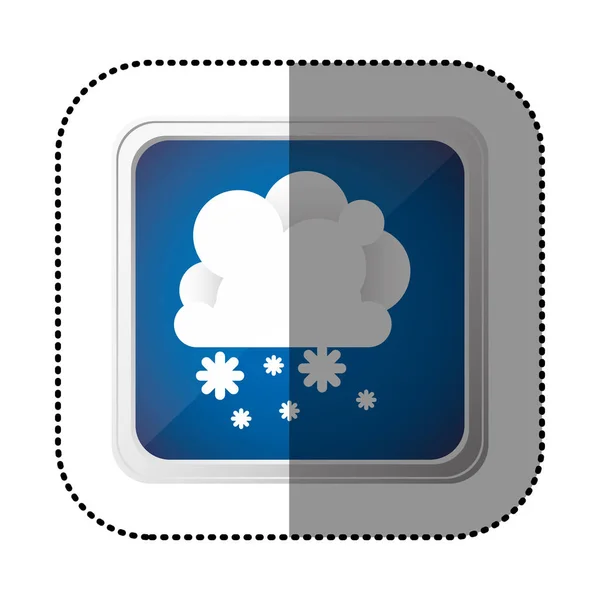 Color emblem cloud with snow icon — Stock Vector
