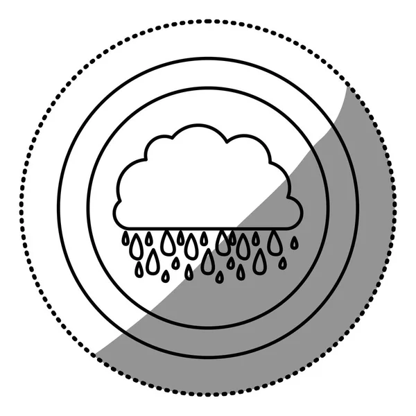 Contour nuage pluie icône — Image vectorielle