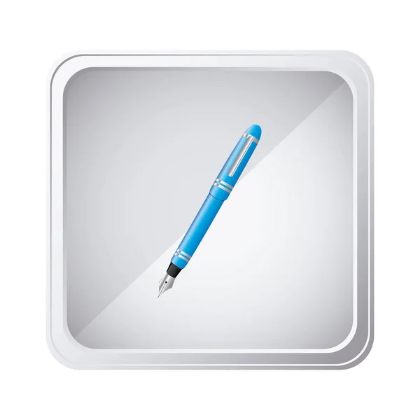 Emblème icône à bille bleue — Image vectorielle