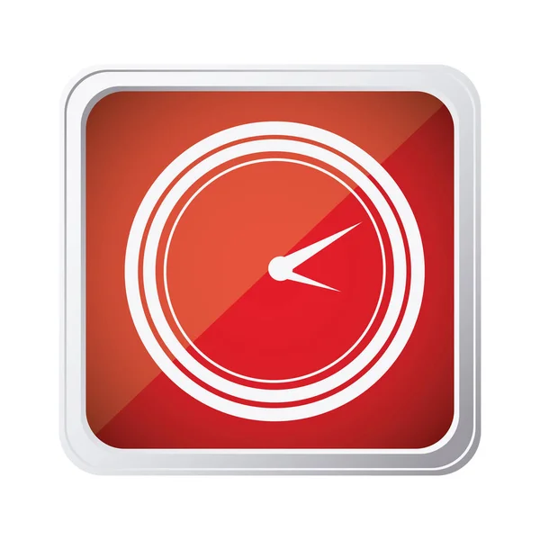 Icono del reloj emblema rojo — Vector de stock