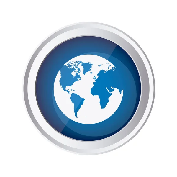 Blå symbol jorden planet ikonen — Stock vektor