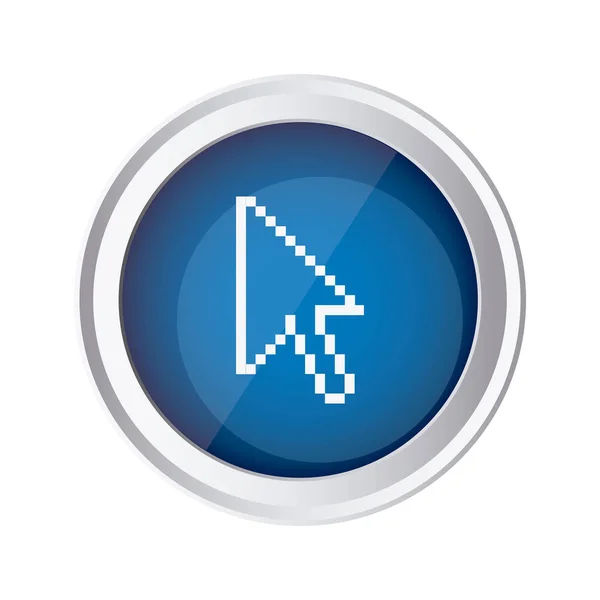 Blå emblem mus markören ikonen — Stock vektor