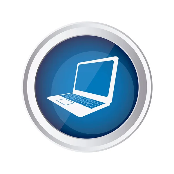 Godło ikona laptopa — Wektor stockowy