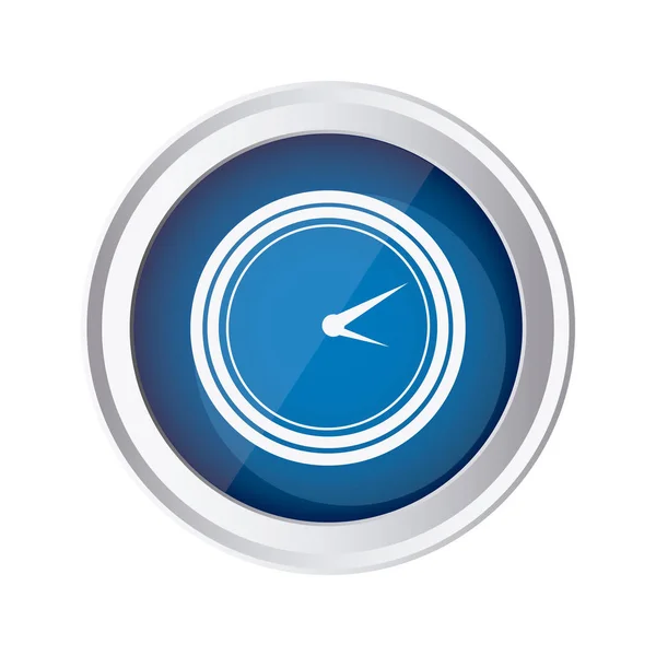 Blaues Emblem Uhr Symbol — Stockvektor