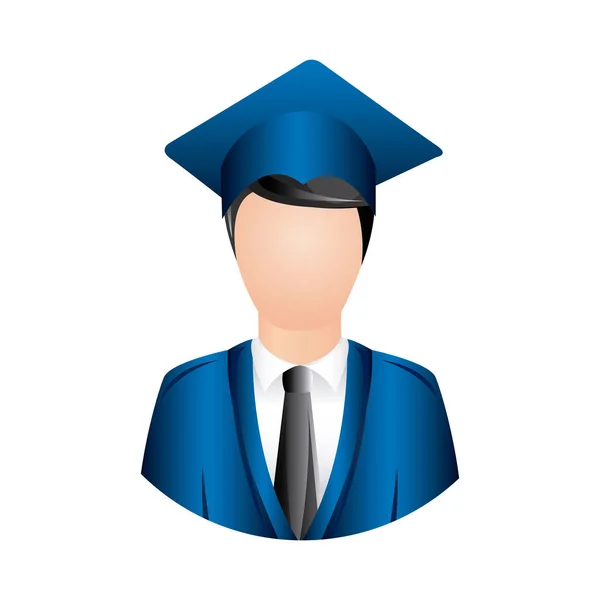 Couleur homme graduation icône — Image vectorielle