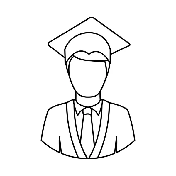 Figure homme icône de graduation — Image vectorielle