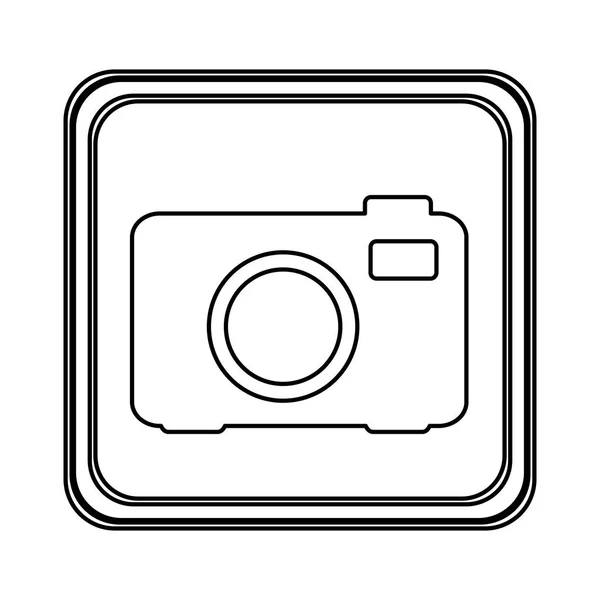 Figura emblema icona della fotocamera — Vettoriale Stock