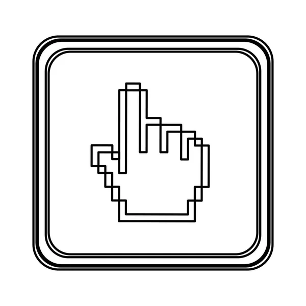 Pictogram van de cursor van de hand van de muis van het embleem van figuur — Stockvector