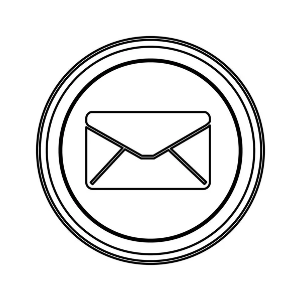 Contour emblème fermer message enveloppe icône — Image vectorielle