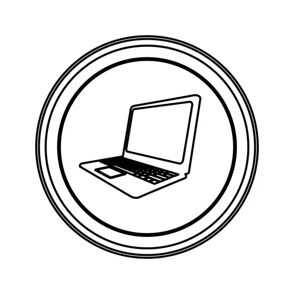 Kontur amblemi dizüstü bilgisayar simgesi — Stok Vektör