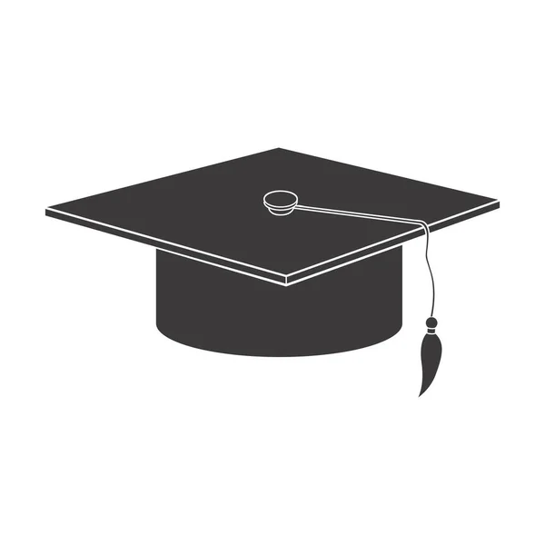 Icono de sombrero de graduación negro — Vector de stock