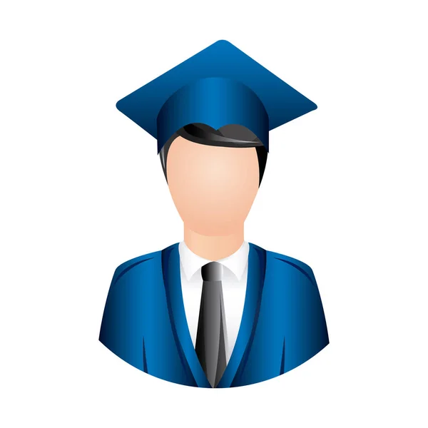 Homme coloré icône de graduation — Image vectorielle