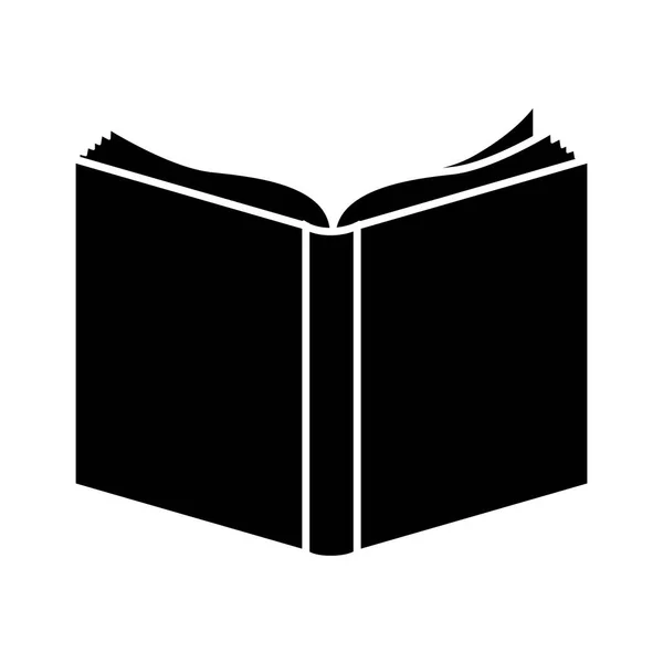 Libro negro icono abierto — Vector de stock