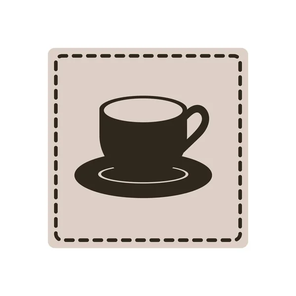 Sticker cup met plaat pictogram — Stockvector