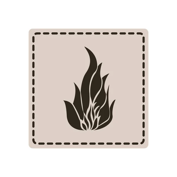 Ícone de fogo etiqueta emblema —  Vetores de Stock