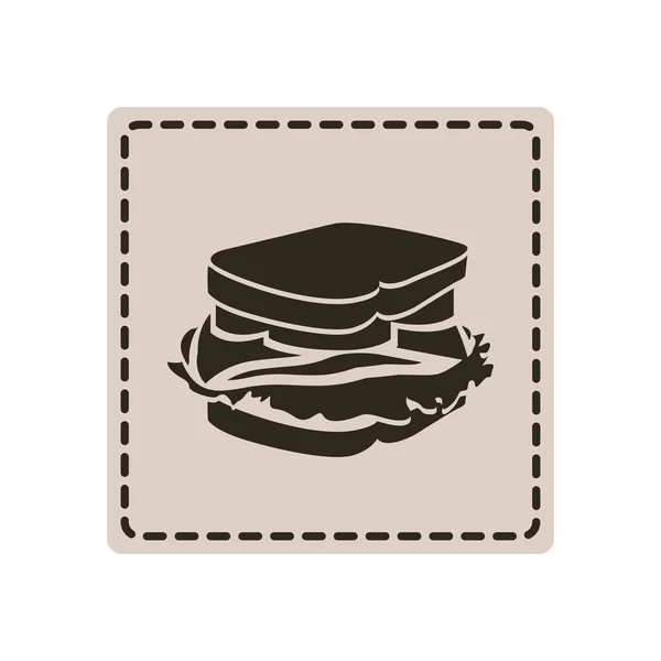 Ícone de sanduíche etiqueta emblema — Vetor de Stock