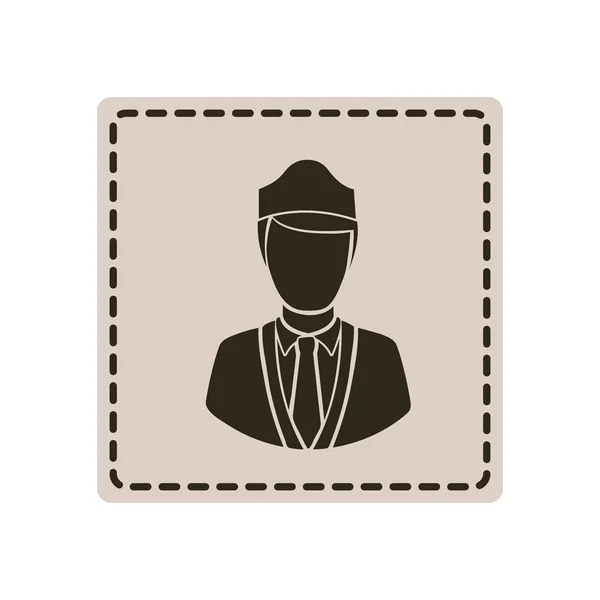 Embleem guard persoon pictogram — Stockvector