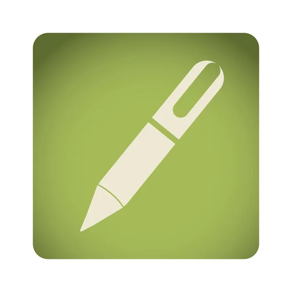 Icono de bolígrafo emblema verde — Vector de stock